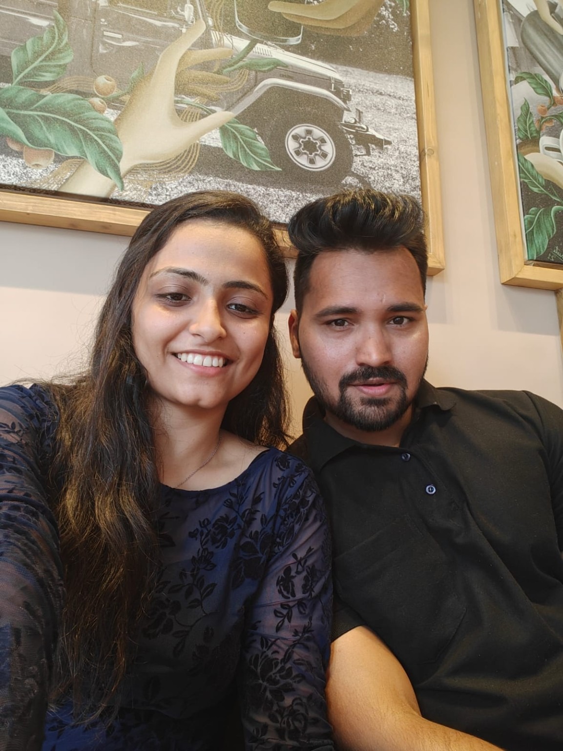 Darshan and Nishtha by the sea