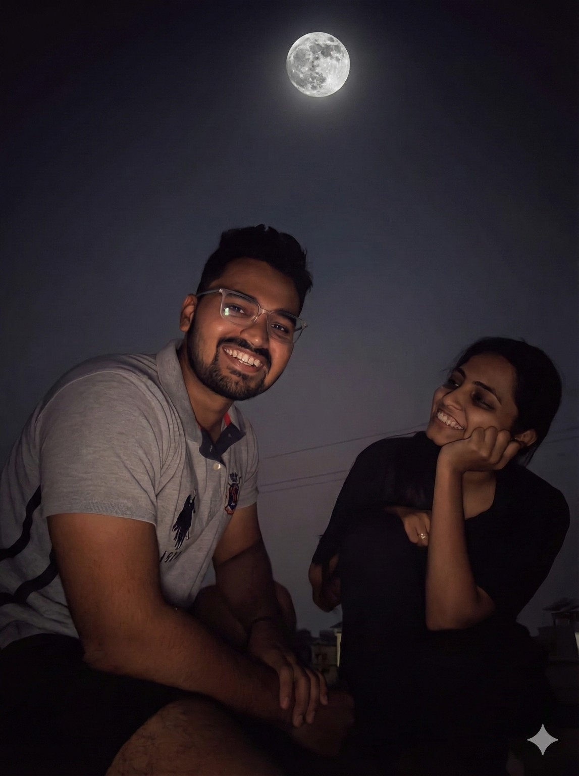 Moonlit portrait of Darshan and Nishtha